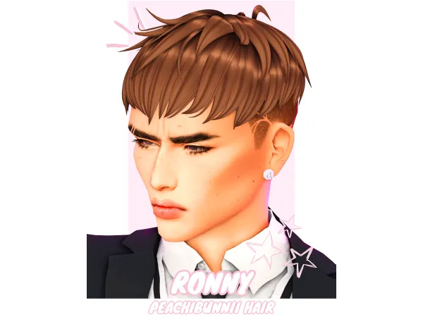Maxis Match Ronny Hair by Peachibunnii - The Sims 4 Custom Content