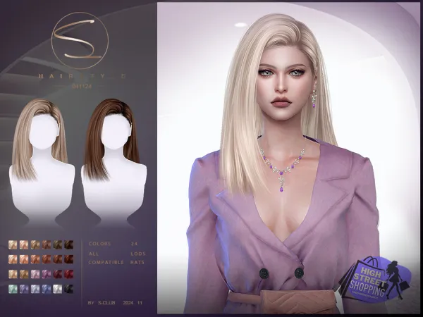 Alpha Fashionable short hair 041124 Club by S - The Sims 4 Custom Content