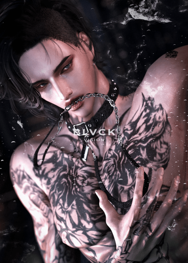 Mix P_peng Tattoo N041 Black Vision HQ by simsfinds - The Sims 4 Custom Content