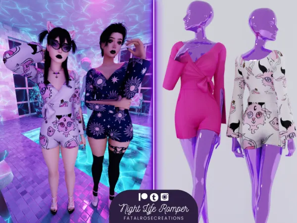 Maxis Match Night Life Romper - The Sims 4 Custom Content