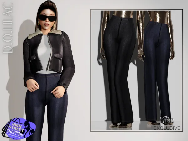 Alpha Straight Regular Jeans DO0595 by DOLilac - The Sims 4 Custom Content