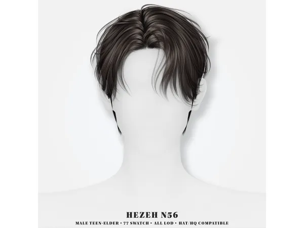 Alpha [Hezeh]Hair_No56 - The Sims 4 Custom Content