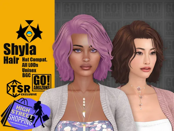 Maxis Match Shyla Hair by GoAmazons - The Sims 4 Custom Content