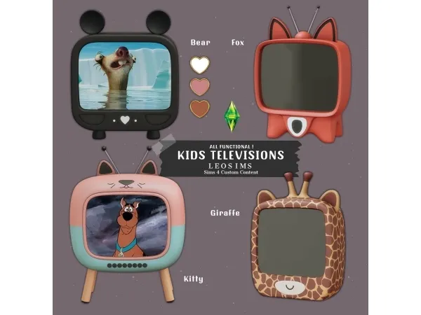 Mix Functional Kids Televisions - The Sims 4 Custom Content
