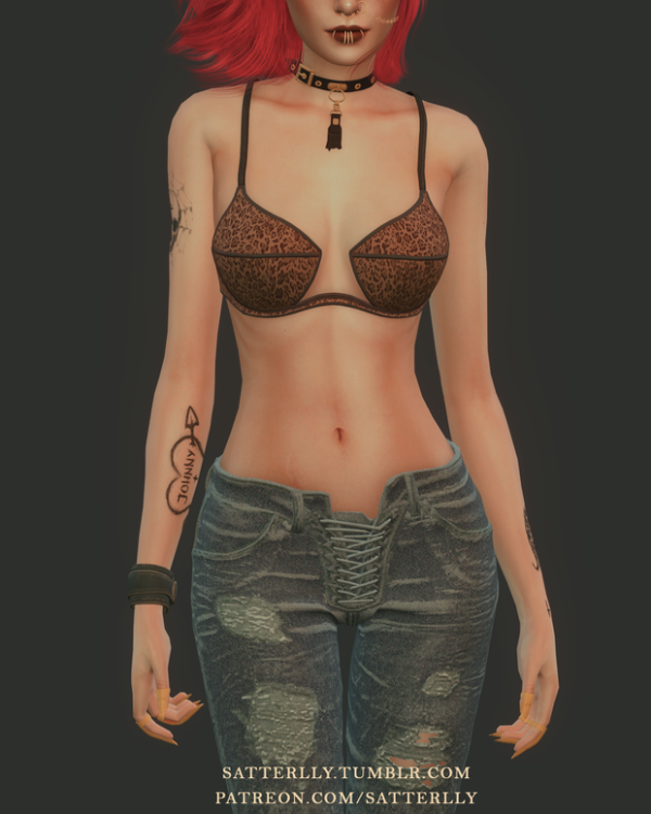 Mix Cyberpunk 2077 Push up bra by simsfinds - The Sims 4 Custom Content