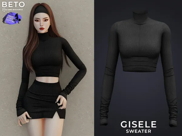 Alpha Gisele (Sweater) by Beto_ae0 - The Sims 4 Custom Content