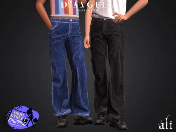 Alpha D'ANGELO jeans (child) by ali - The Sims 4 Custom Content