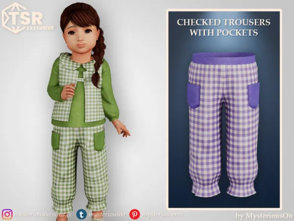 Alpha Checked trousers with pockets by mysteriousoo - The Sims 4 Custom Content