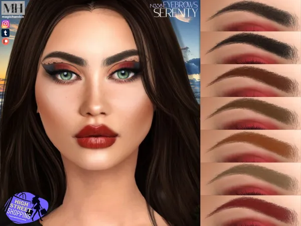 Alpha Serenity Eyebrows N358 by MagicHand - The Sims 4 Custom Content