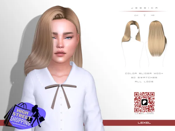 Alpha Jessica child hairstyle by Lexel - The Sims 4 Custom Content