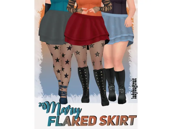 Maxis Match Mary flared skirt by Ladybugtrait - The Sims 4 Custom Content