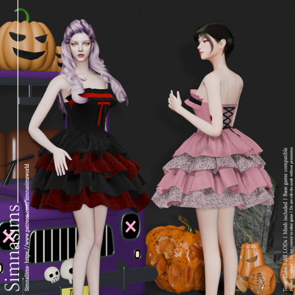 Maxis Match halloween mini dress by simsfinds - The Sims 4 Custom Content