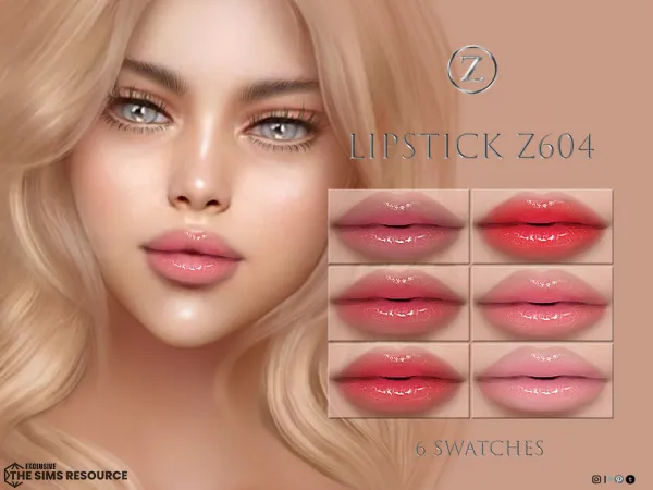 Alpha LIPSTICK Z604 by ZENX - The Sims 4 Custom Content
