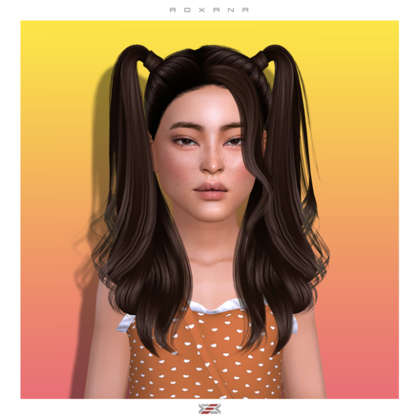 Alpha Roxana hairstyle (version for kids) by lexel - The Sims 4 Custom Content