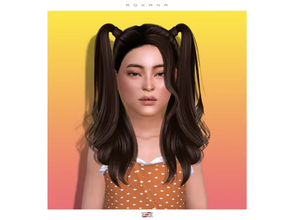 Alpha Roxana hairstyle (version for kids) by LexelSims - The Sims 4 Custom Content