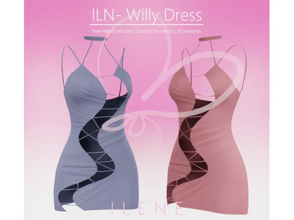 Mix ILN Willy Dress by ilenes4 - The Sims 4 Custom Content