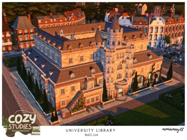 Maxis Match University Library No Lot - The Sims 4 Custom Content