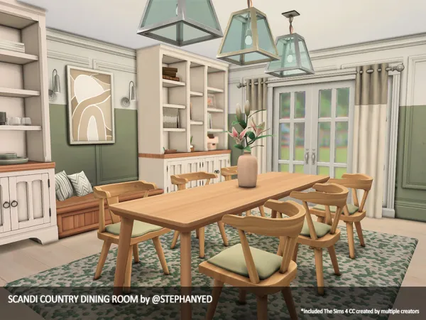 Maxis Match Scandi Country Dining Room by stephanyed - The Sims 4 Custom Content