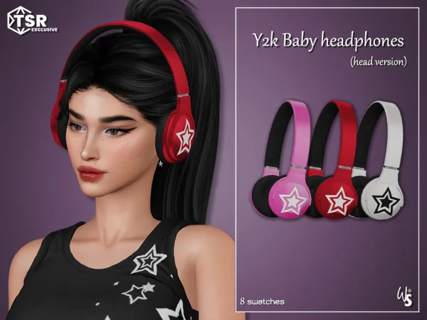 Alpha Y2k Baby Headphones by WisteriaSims - The Sims 4 Custom Content