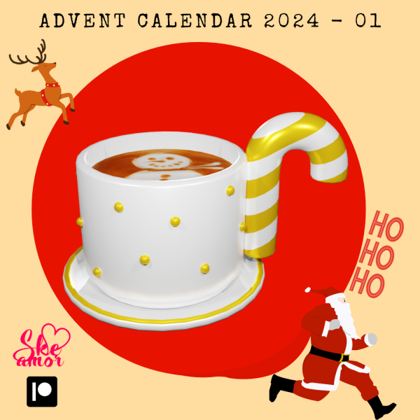 Alpha Ceramic Coffee Christmas by Skeamor - The Sims 4 Custom Content