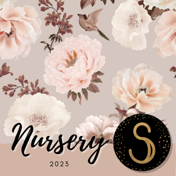 Alpha Nursery Peonies and birds Wallpapers by simsfinds - The Sims 4 Custom Content