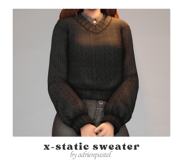 Maxis Match X Static Process Sweater by simsfinds - The Sims 4 Custom Content