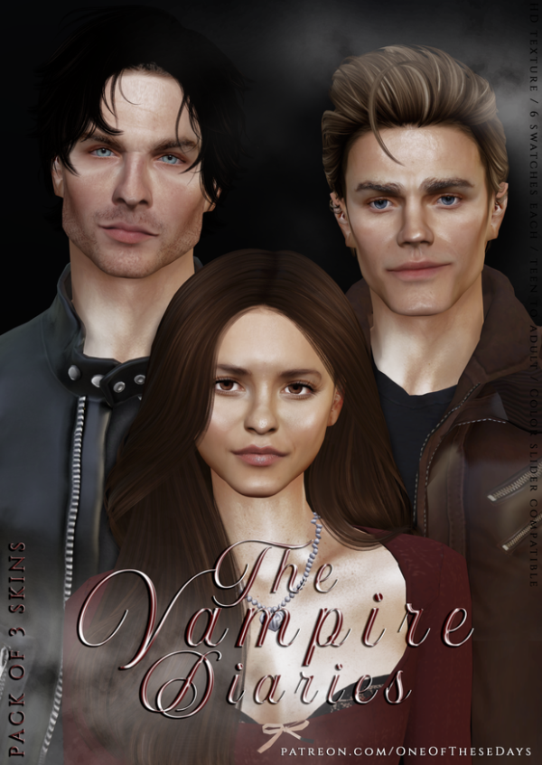 Alpha The Vampire Diaries PACK OF 3 SKINS TRAY FILES LIPSTICK by oneofthesedays - The Sims 4 Custom Content