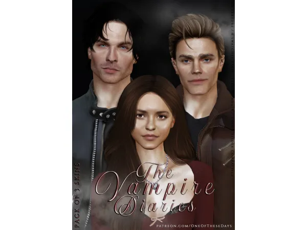 Alpha The Vampire Diaries PACK OF 3 SKINS TRAY FILES LIPSTICK - The Sims 4 Custom Content