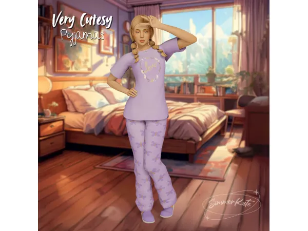Alpha Very Cutesy Pjs - The Sims 4 Custom Content