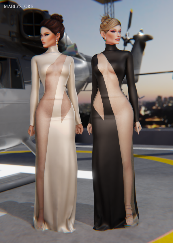 Alpha GANDARA GOWN by simsfinds - The Sims 4 Custom Content
