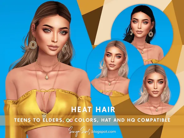 Alpha SonyaSims Heat Hair - The Sims 4 Custom Content