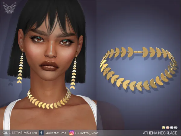 Alpha Athena Necklace - The Sims 4 Custom Content