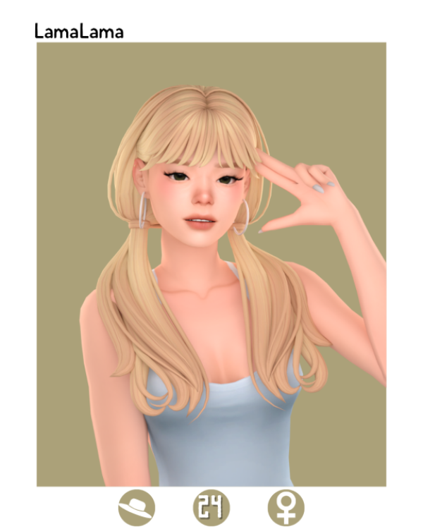 Maxis Match Hair_Madlyn by lama_lama - The Sims 4 Custom Content