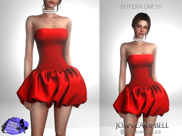 Mix BUTERA DRESS by Joan Campbell Beauty - The Sims 4 Custom Content