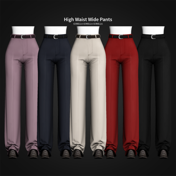 Alpha High Waist Wide Pants by by simsfinds - The Sims 4 Custom Content