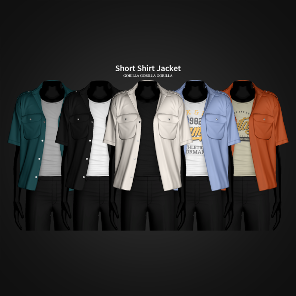 Mix Short Shirt Jacket by simsfinds - The Sims 4 Custom Content