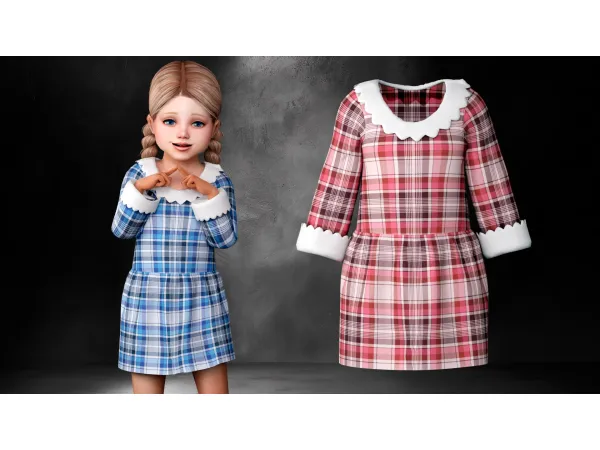 AYAKO - PLAID DRESS WITH COLLAR
