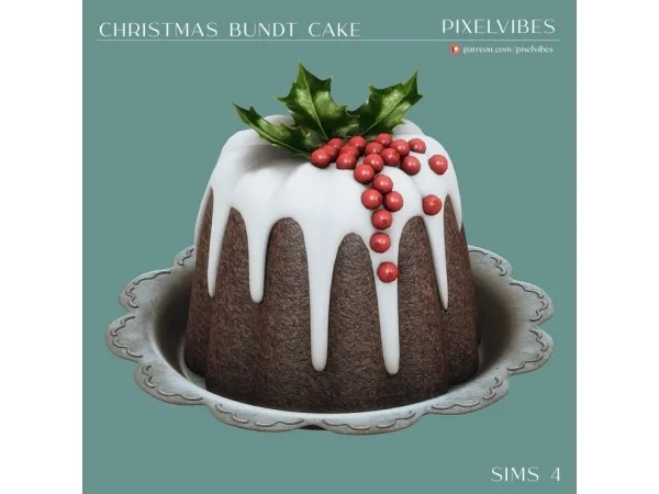 Alpha Christmas Bundt Cake - The Sims 4 Custom Content
