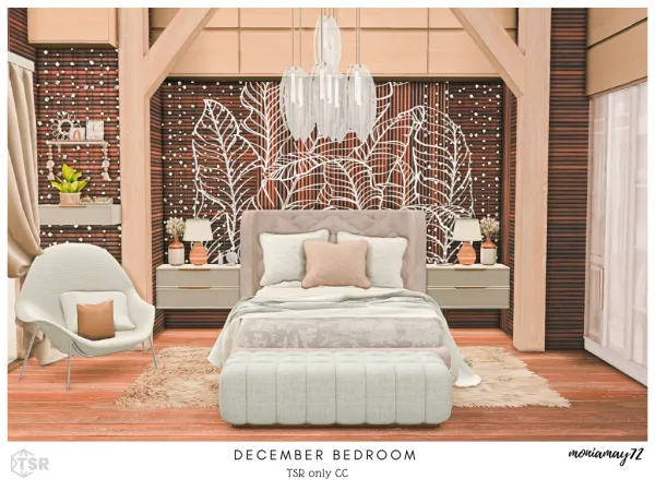 Alpha December Bedroom by moniamay72 - The Sims 4 Custom Content
