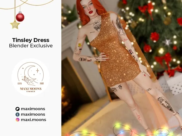 Alpha Tinsley Dress Blender Exclusive - The Sims 4 Custom Content