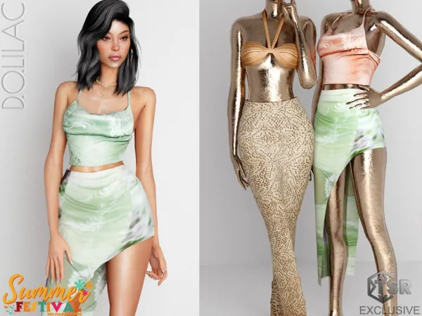 Alpha Mixed Floral Top Set DO0418 by thesimsresource - The Sims 4 Custom Content