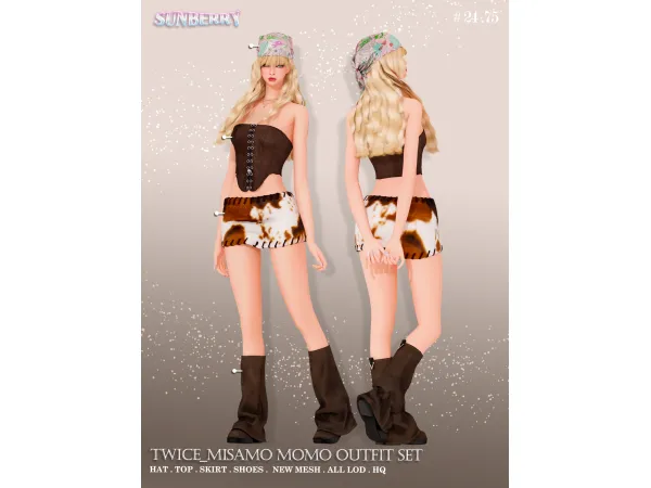 Alpha [SUNBERRY] TWICE MISAMO MOMO outfit SET - The Sims 4 Custom Content