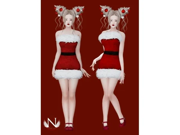 Alpha NILYN FULLBODY OUTFIT 002 Merry Christmas 2024 - The Sims 4 Custom Content