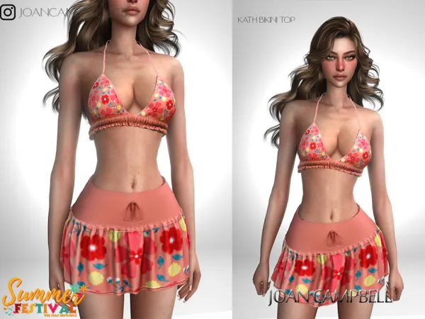 Mix Kath BIKINI TOP by joan campbell beauty - The Sims 4 Custom Content
