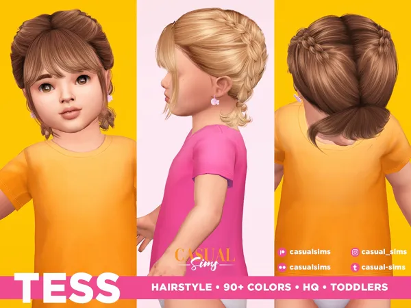 Alpha Tess Hairstyle for Toddlers - The Sims 4 Custom Content