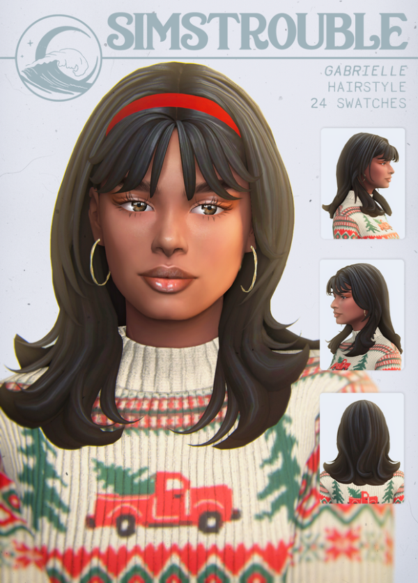 Maxis Match Gabrielle Hairstyle by simsfinds - The Sims 4 Custom Content