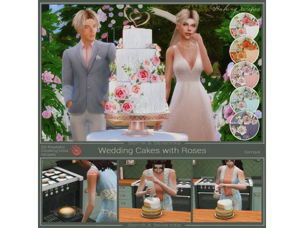 Wedding Cakes with Roses By Somik_Severinka