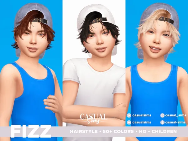 Alpha Fizz Hairstyle Children - The Sims 4 Custom Content