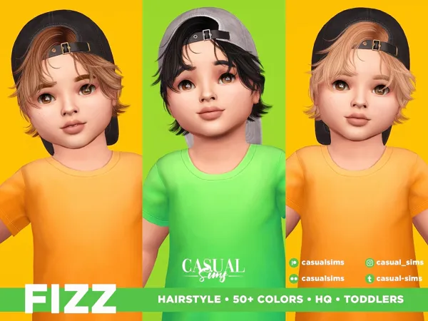Alpha Fizz Hairstyle Toddlers - The Sims 4 Custom Content