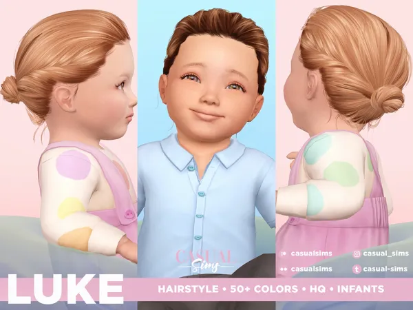 Alpha Luke Hairstyle for Infants - The Sims 4 Custom Content